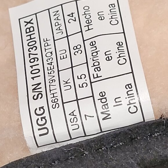 UGG Black / Cream Slides Slippers US7 - Picture 2 of 8